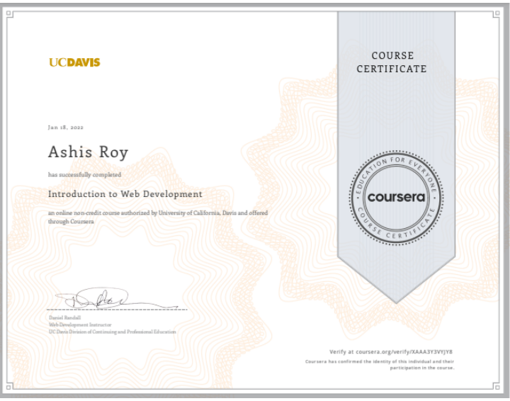Course Certificate